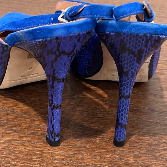 Sigerson Morrison Women’s Blue Suede Sling Backs Size 8 - Picture 4 of 7